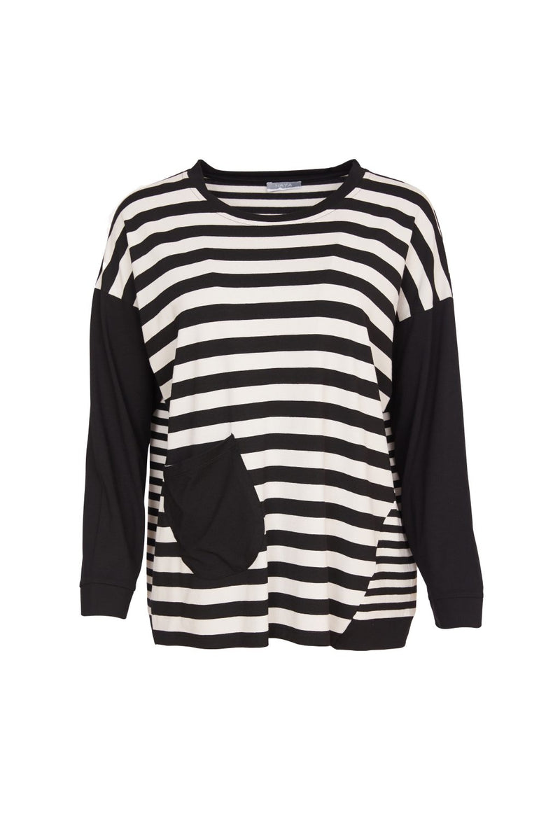 Stripe Top - Black/sand