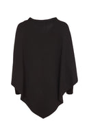 Contrast Fabric Cuff Cardigan - Black