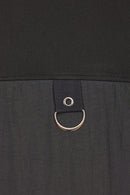 Contrast Hempanel Hooded Coat - Black