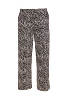 Wool Mix Print Trouser - Black/sand