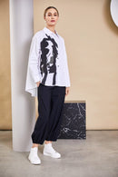 Placement Print Shirt - White/forest