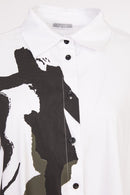 Placement Print Shirt - White/forest