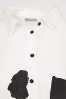 Placement Print Blouse - Off White/black