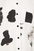 Placement Print Blouse - Off White/black