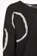 Circle Print Top - Black/silver