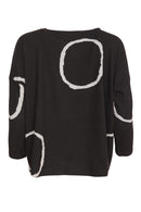 Circle Print Top - Black/silver