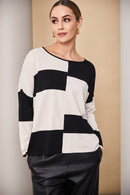 2 Tone Block Jumper - Black/stone