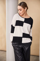 2 Tone Block Jumper - Black/stone
