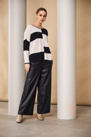 2 Tone Block Jumper - Black/stone