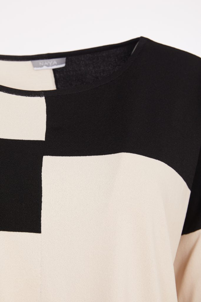 2 Tone Block Jumper - Black/stone