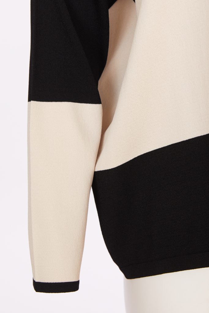 2 Tone Block Jumper - Black/stone