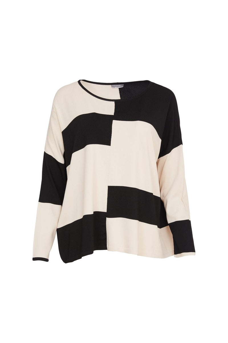 2 Tone Block Jumper - Black/stone
