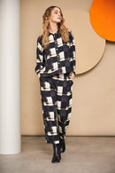 Block Print Trouser - Black/butter