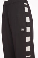Side Stripe Wide Leg Trouser - Black/grey