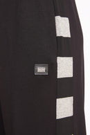 Side Stripe Wide Leg Trouser - Black/grey