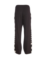 Side Stripe Wide Leg Trouser - Black/grey