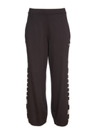 Side Stripe Wide Leg Trouser - Black/grey