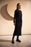 Contrast Trim Hooded Top - Black/grey