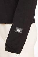 Contrast Trim Hooded Top - Black/grey