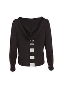 Contrast Trim Hooded Top - Black/grey