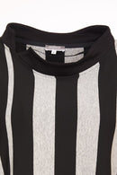 Stripe Drawstring Top - Black/grey