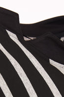 Stripe Drawstring Top - Black/grey