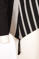 Stripe Drawstring Top - Black/grey
