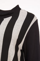 Stripe Drawstring Top - Black/grey