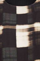 Chiffon Sleeve Block Print Top - Black/butter