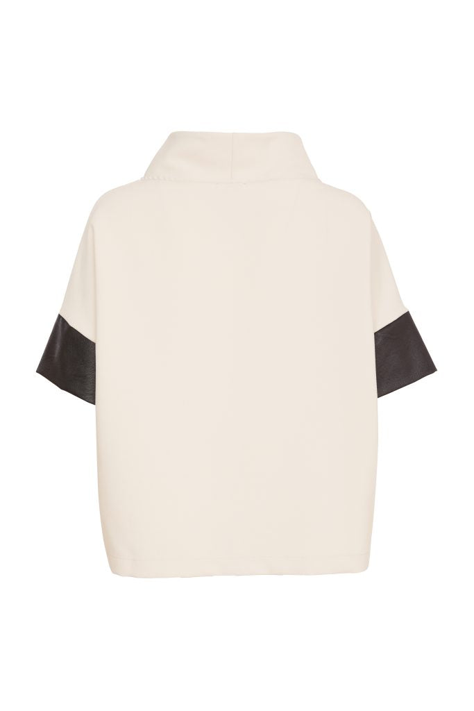 High Neck Placement Print Top - Linen