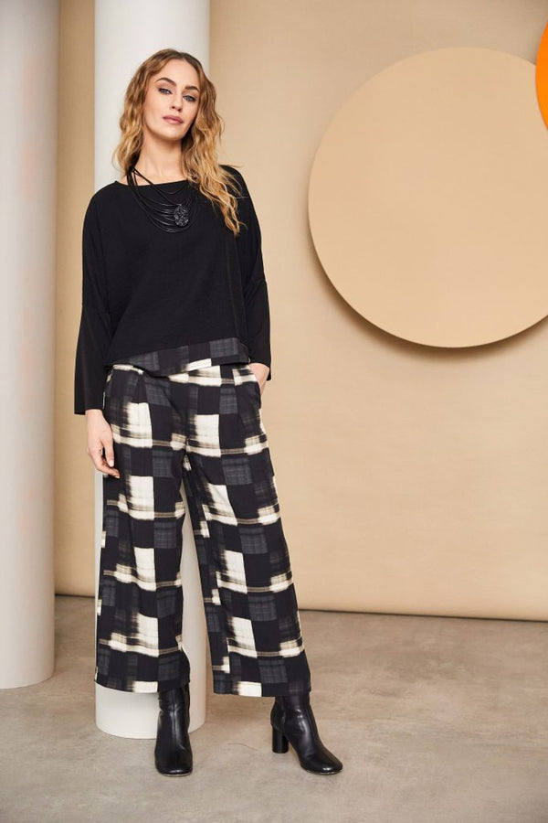 Block Print Trouser - Black/butter