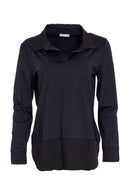 Hem Panel Jersey Top - Black