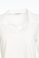 Hem Panel Jersey Top - Cream