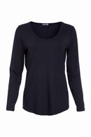 Basic Jersey Long Sleeve Top - Black