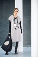 Dipped Hemline Long Line Top - Taupe