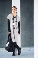 Dipped Hemline Long Line Top - Taupe