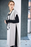 Dipped Hemline Long Line Top - Taupe