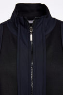 Contrast Panels Side Slit Waistcoat - Black