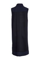 Contrast Panels Side Slit Waistcoat - Black