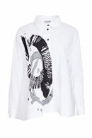 Placement Print Shirt - White/black