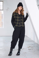 Houndstooth Knit Jacket - Moss