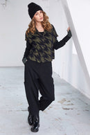 Houndstooth Knit Jacket - Moss