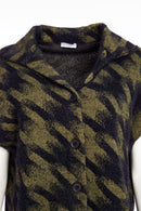 Houndstooth Knit Jacket - Moss