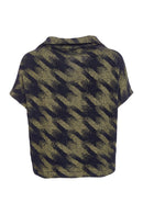 Houndstooth Knit Jacket - Moss