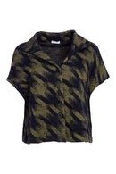 Houndstooth Knit Jacket - Moss