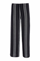 Striped Wide Leg Trouser - Black/off White