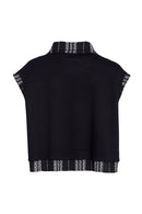 Stripe Collar & Hemband Jacket - Black/off White