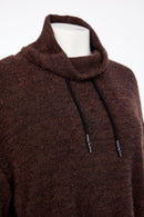 Funnel Neck Mohair Look Top - Cocoa