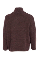 Funnel Neck Mohair Look Top - Cocoa