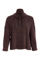 Funnel Neck Mohair Look Top - Cocoa